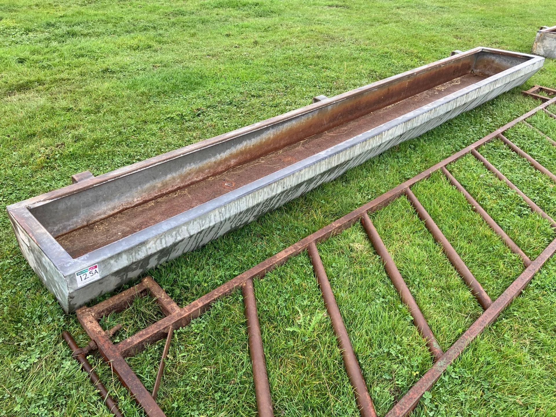 Galvanised 14ft feed trough. NB: Barrier not included