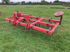 Massey Ferguson 8ft pig tail cultivator with depth wheels. Serial No: W105