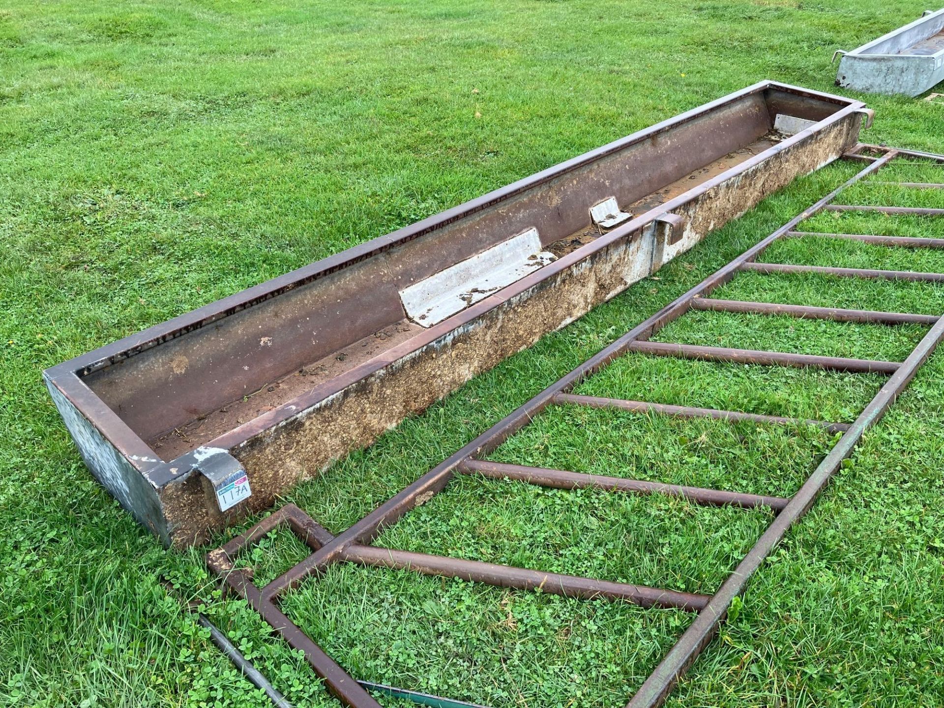 Galvanised 14ft feed trough. NB: Barrier not included