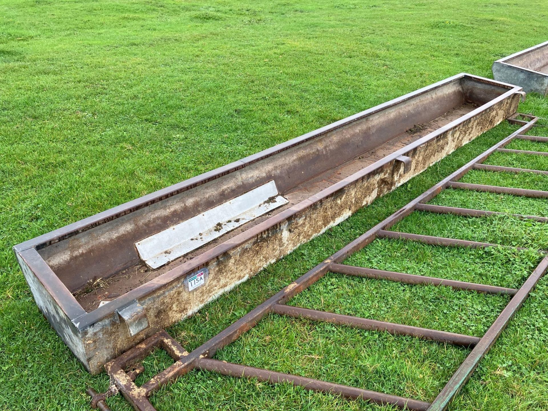 Galvanised 14ft feed trough. NB: Barrier not included