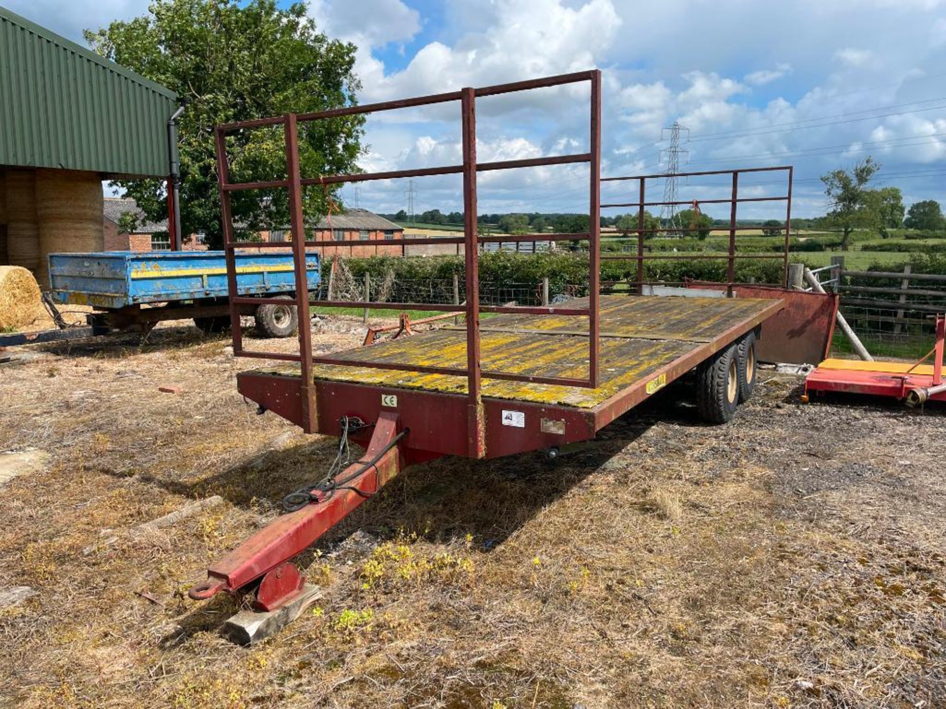 1996 Marshall BC21 bale trailer with wooden floor, front and rear raves, twin axle on 11.5/80-15.3 w - Image 2 of 3