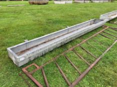 Galvanised 14ft feed trough. NB: Barrier not included