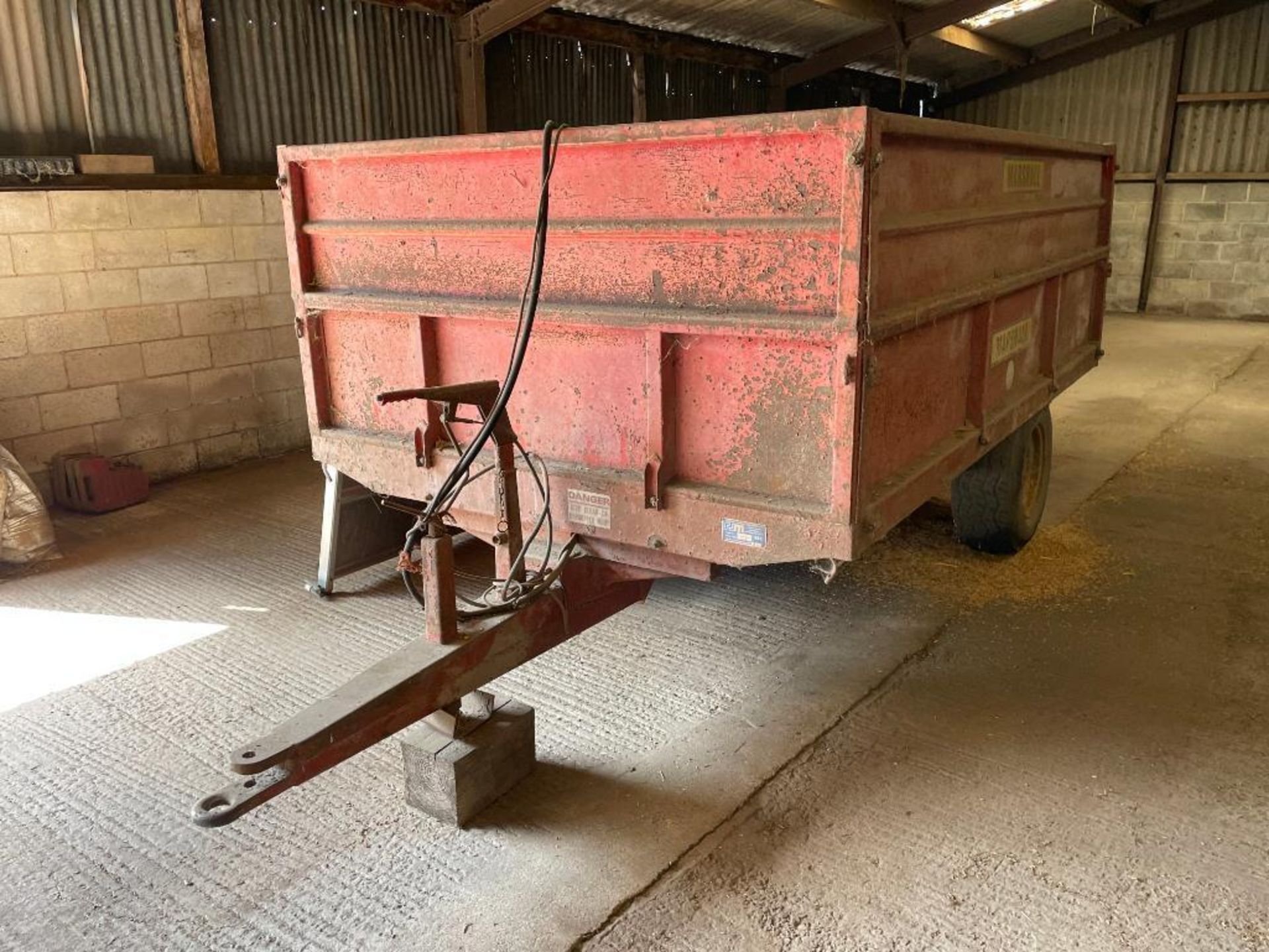 1980 Marshall S4 4t drop side trailer, hydraulic tipping, manual tailgate with grain chute, wooden f - Image 3 of 6