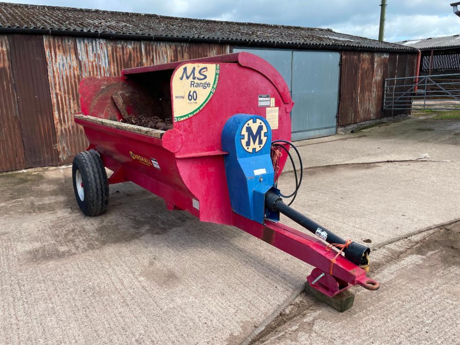 2013 Marshall MS60 6t manure spreader, single axle on 12.5/80-15.3 wheels and tyres NB: Manual in Of - Image 5 of 13