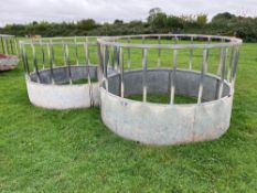 2No galvanised cattle ring feeders