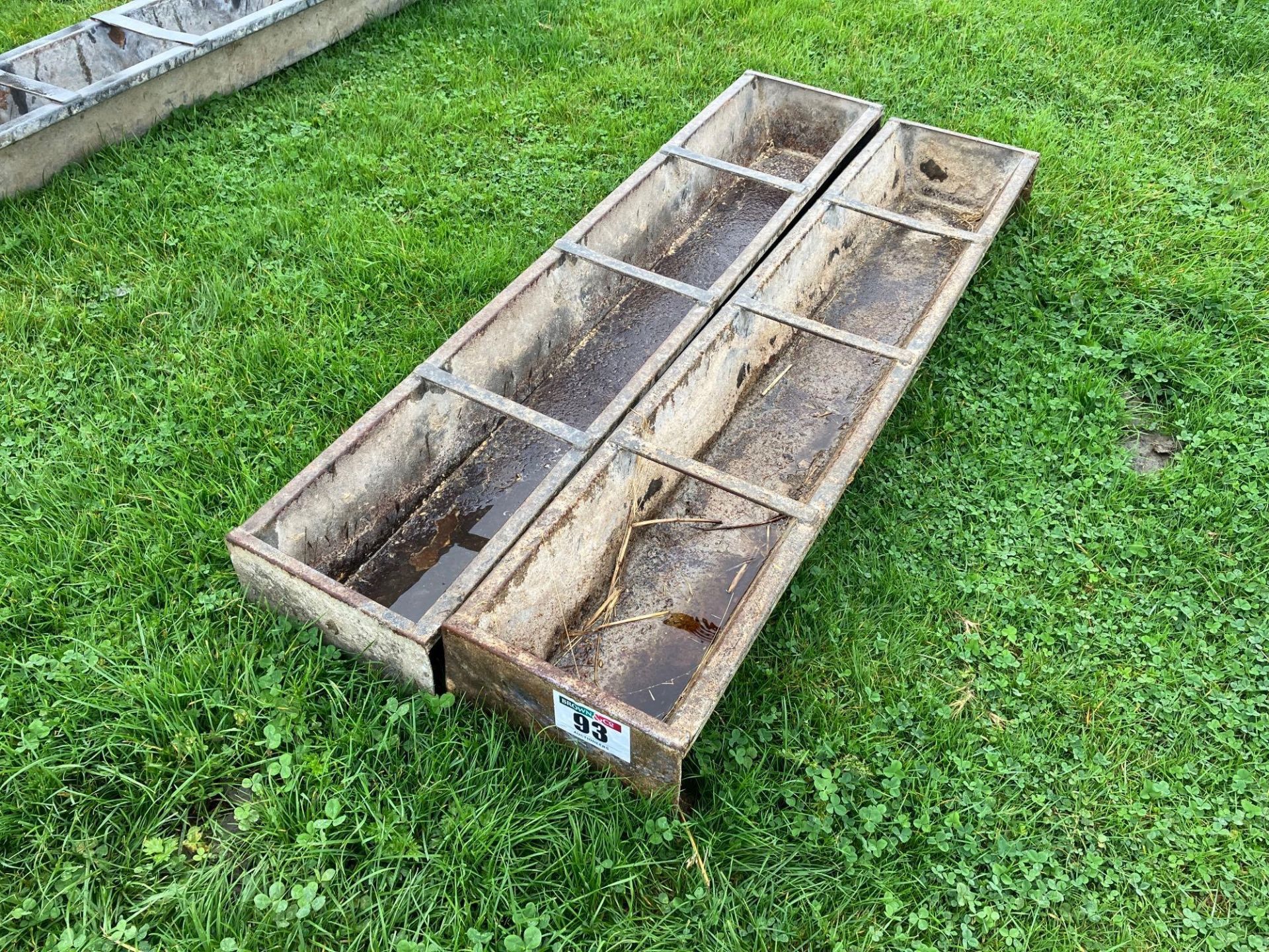 2No galvanised feed troughs, 4.5ft