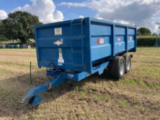 1997 AS Marston ACE 10t grain trailer c/w manual tailgate, grain chute, sprung axle on 385/55R22.5 w