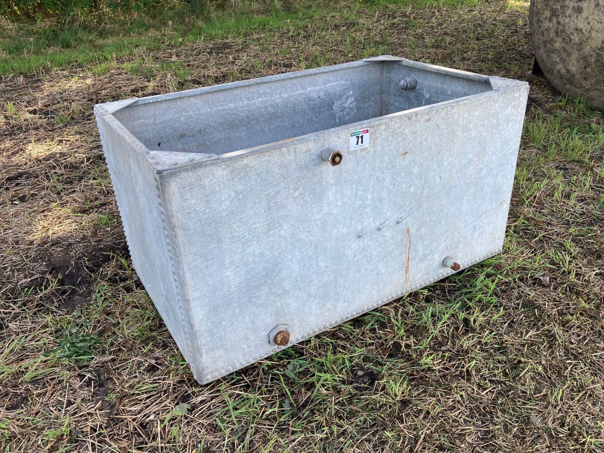 Galvanised vintage water tank