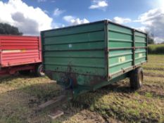 Fraser 6t drop side trailer c/w manual tailgate and grain chute single axle on 12.5/80-15.3 wheels a