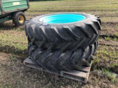 Pair Alliance 16.9R38 wheels and tyres to suit Berthoud sprayer