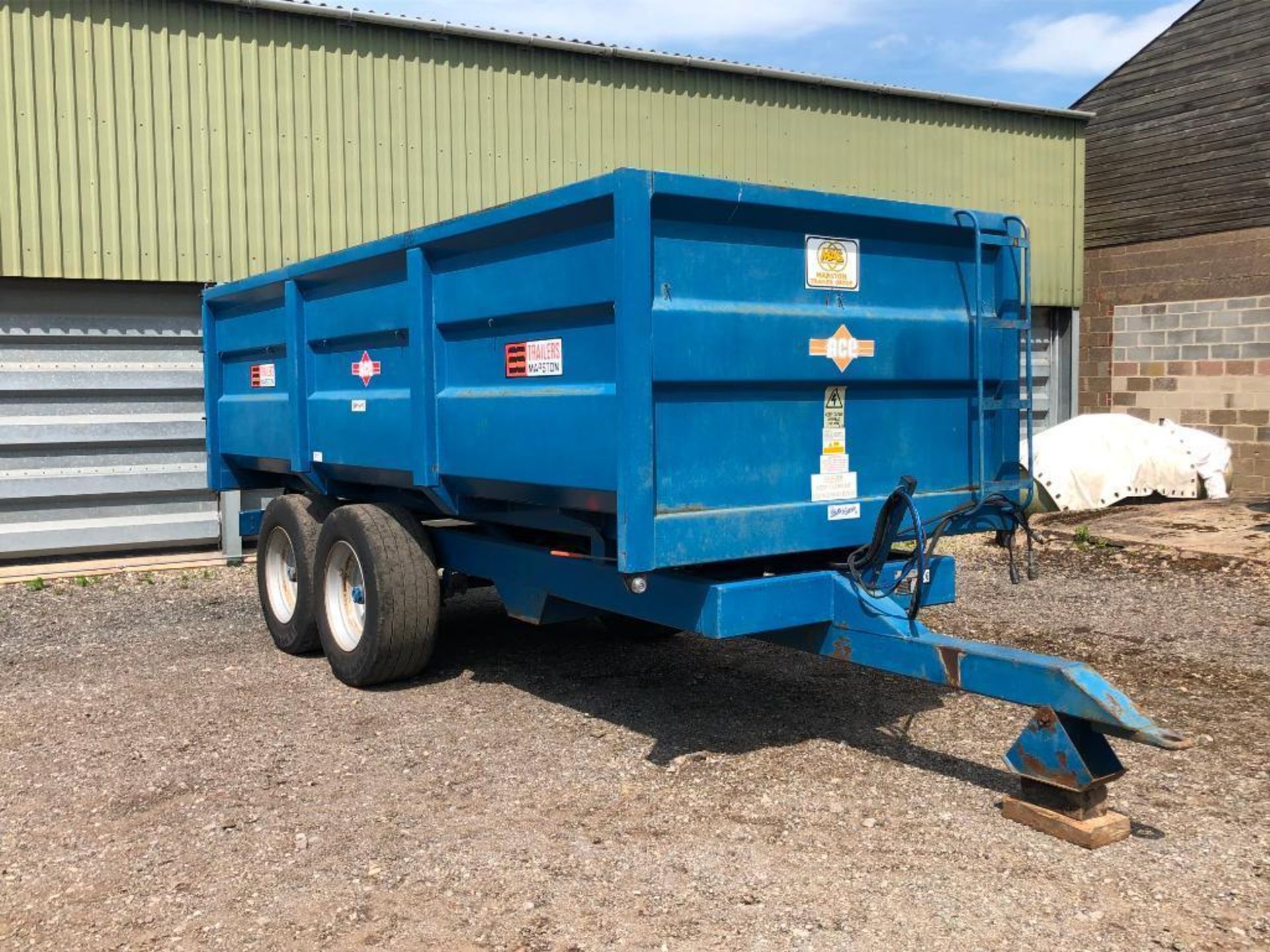 1997 AS Marston ACE 10t grain trailer c/w manual tailgate, grain chute, sprung axle on 385/55R22.5 w - Image 2 of 28