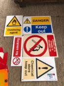 Quantity safety warning signs