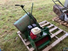 Ransomes pedestrian mower with Honda GX120 engine c/w spare collection barrel