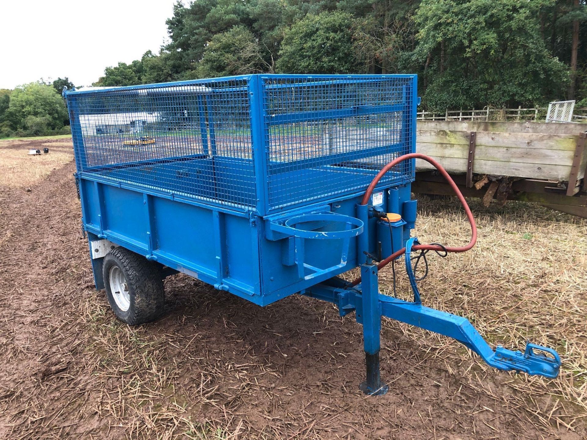 1997 Wessex metal drop side single axle tipping trailer, cage sides - Image 2 of 2