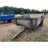 Single axle hydraulic tipping trailer, with wooden sides, spares or repairs
