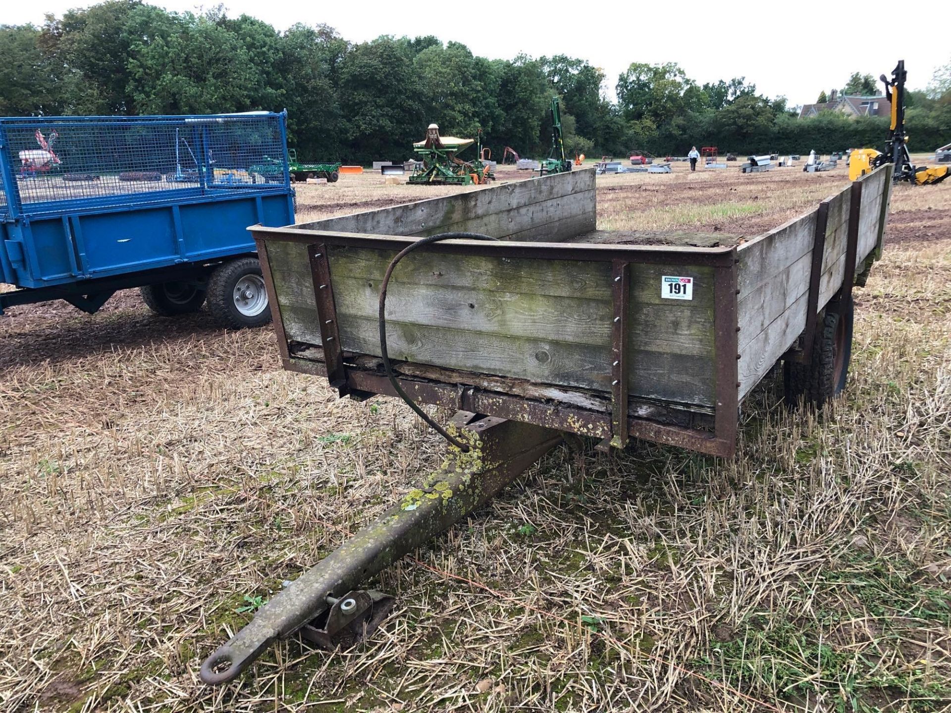 Single axle hydraulic tipping trailer, with wooden sides, spares or repairs