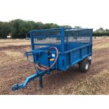 1997 Wessex metal drop side single axle tipping trailer, cage sides