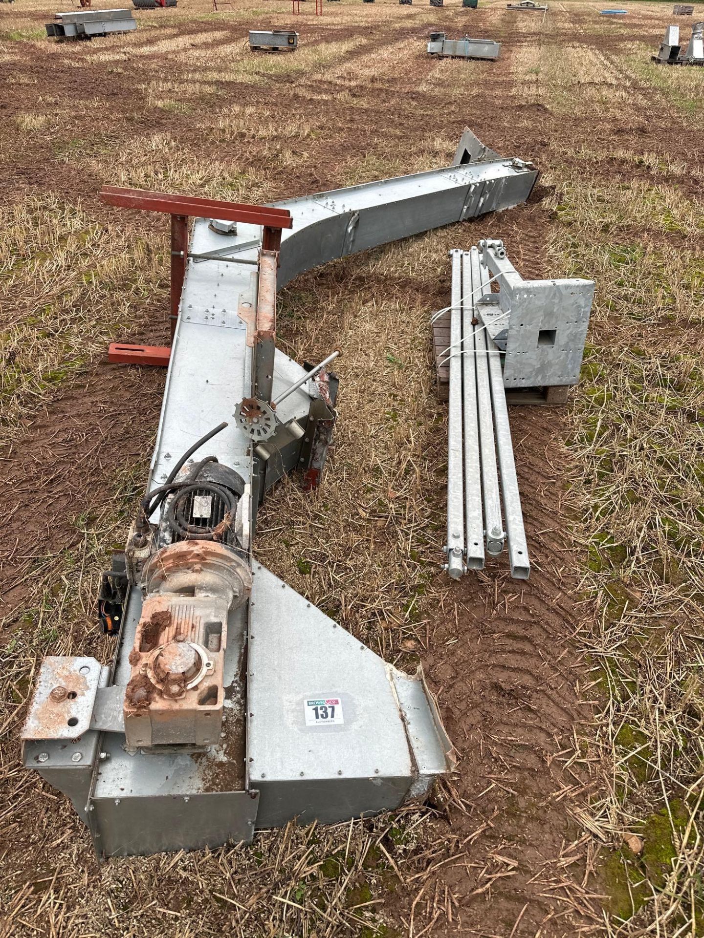 Quantity misc. grain elevator section with motor