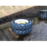Pair 270/95R32 front row crop wheels and tyres