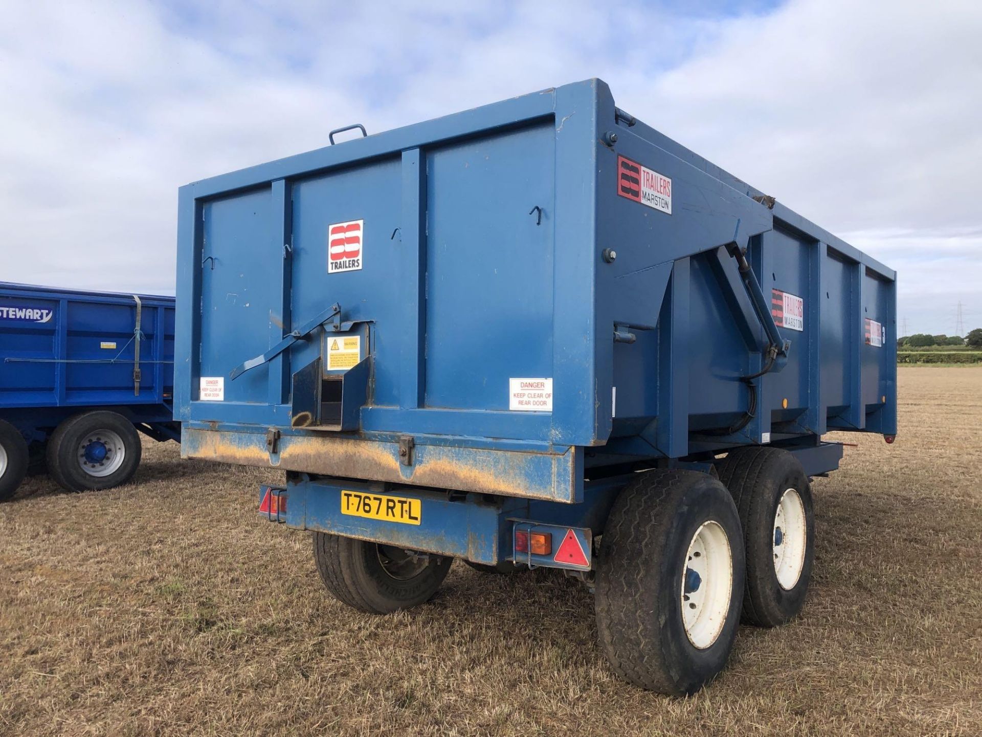 2000 AS Marston 12t twin axle grain trailer with sprung drawbar, hydraulic tailgate and grain chute - Image 3 of 6