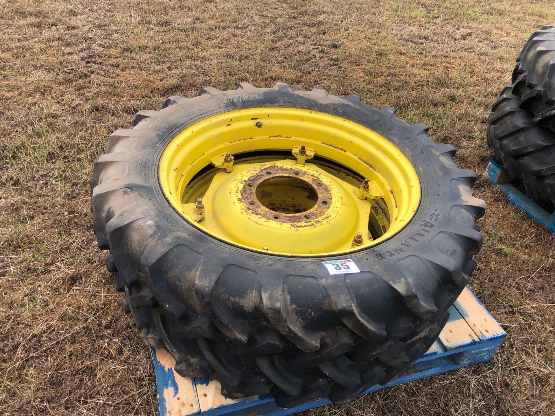 Set Alliance 11.2R32 and 12.4R46 rear wheels and tyres to suit John Deere - Image 2 of 3