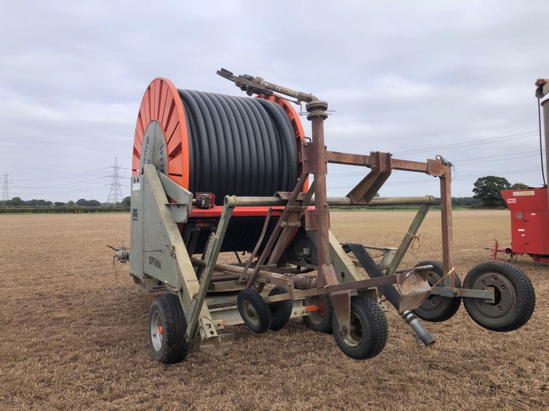 2001 Irrifrance Optima 100/400 single axle irrigation reel with Irricontrol panel and rain gun. Seri - Image 4 of 10