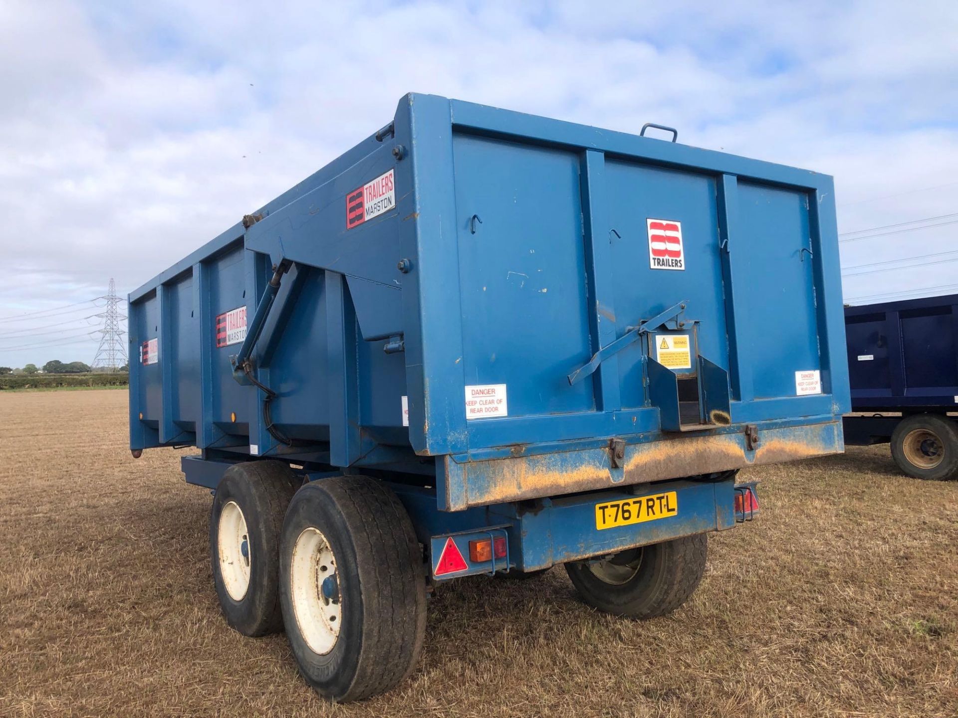 2000 AS Marston 12t twin axle grain trailer with sprung drawbar, hydraulic tailgate and grain chute - Image 4 of 6