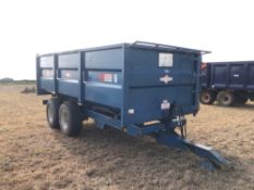 1989 AS Marston ACE FF10 10t twin axle grain trailer with sprung drawbar, manual tailgate and grain
