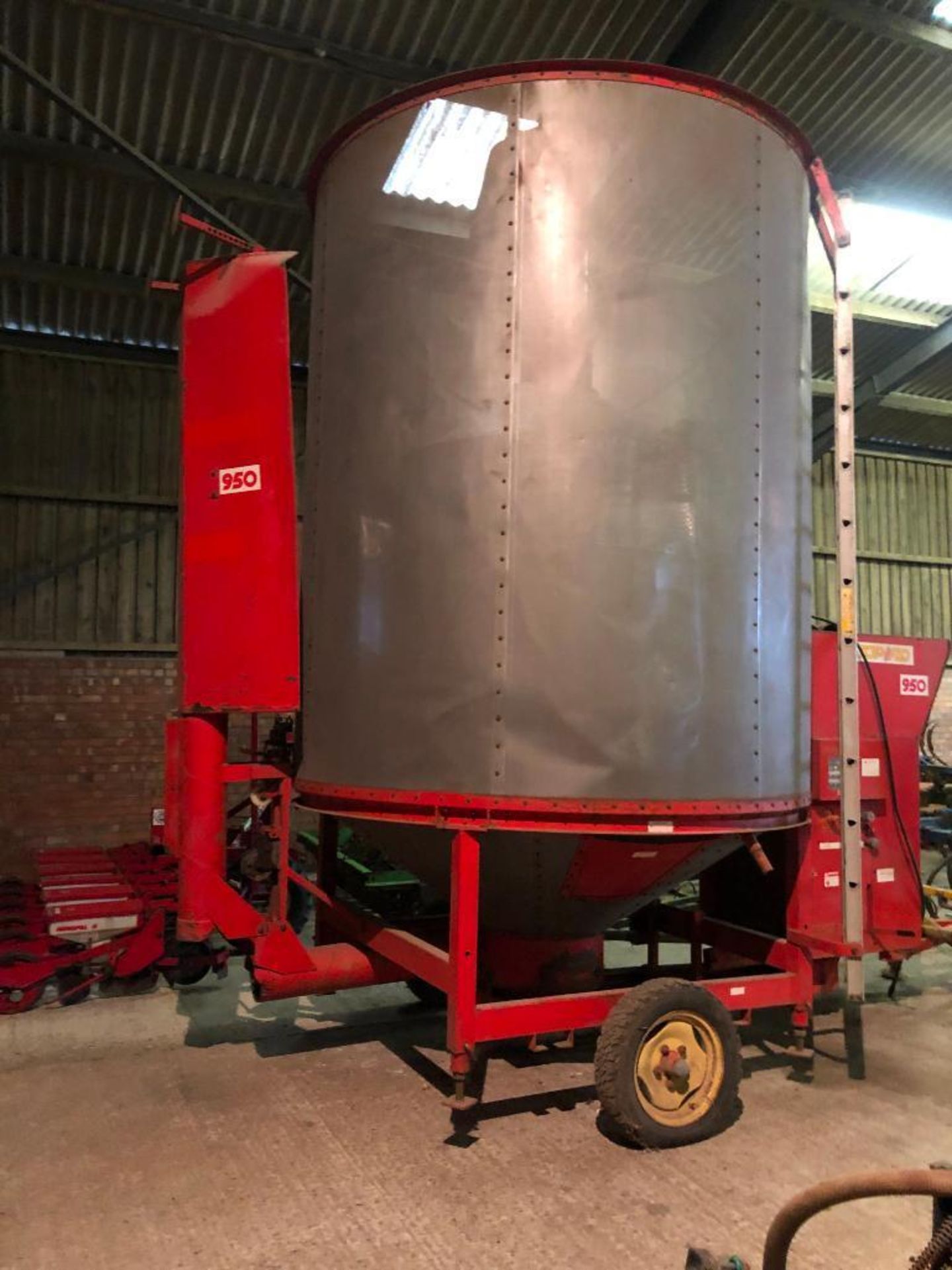 Lely Top Flo 950 8t mobile grain drier, gas fired with manifold. PTO driven. NB: Manual in office - Image 8 of 8