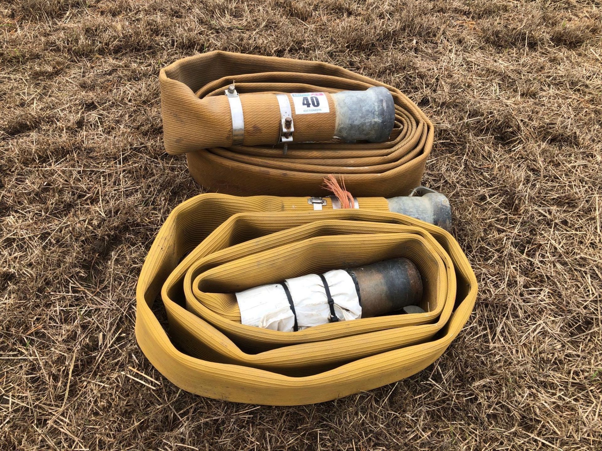 2No 4" lay flat hoses, various lengths