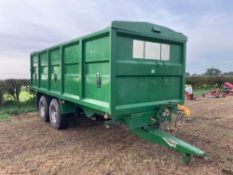 2003 Marston FT18M 15T grain trailer with sprung drawbar, rollover sheet, air brakes, manual tailgat