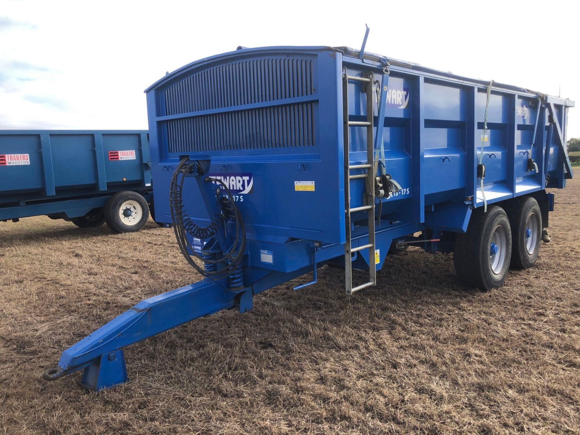 2013 Stewart GX13-17S 13t grain trailer, sprung drawbar, hydraulic tailgate and grain chute complete - Image 2 of 14