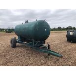 WEFCO (Gainsborough) Ltd 3,950l fuel bowser with manual pump, single axle on 12.5/80-15 wheels and t