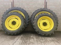 Set of 380/90R50 & 340/85R48 Mitas Tyres on 8000 Series John Deere Rims - (Shropshire)