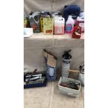 Qty Oils, Antifreeze, Grease, Grease Guns and Oil Extractor - (Norfolk)