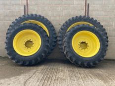 Set of 380/90R50 Michelin Tyres & 380/85R34 Michelin Tyres on 10 Stud Row Crop Wheels - (Shropshire)