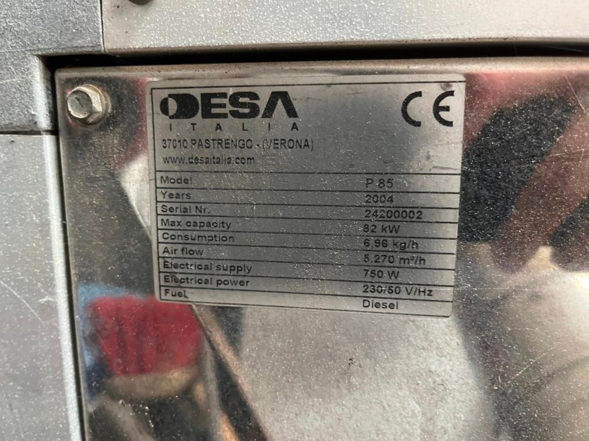 Desa Italia P85 82Kw Diesel Workshop Heater - (Norfolk) - Image 4 of 4