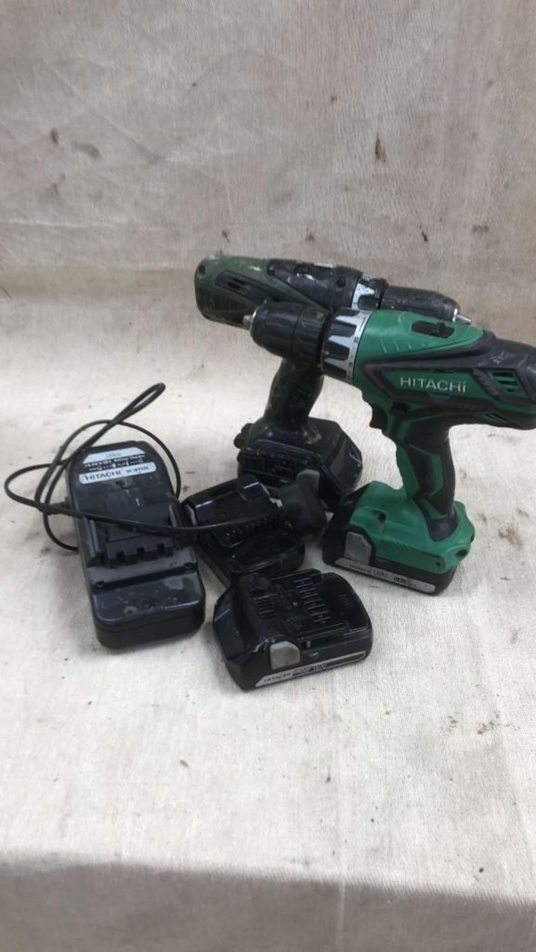 2No. Hitachi Cordless Drills & 4No. Batteries - (Norfolk)