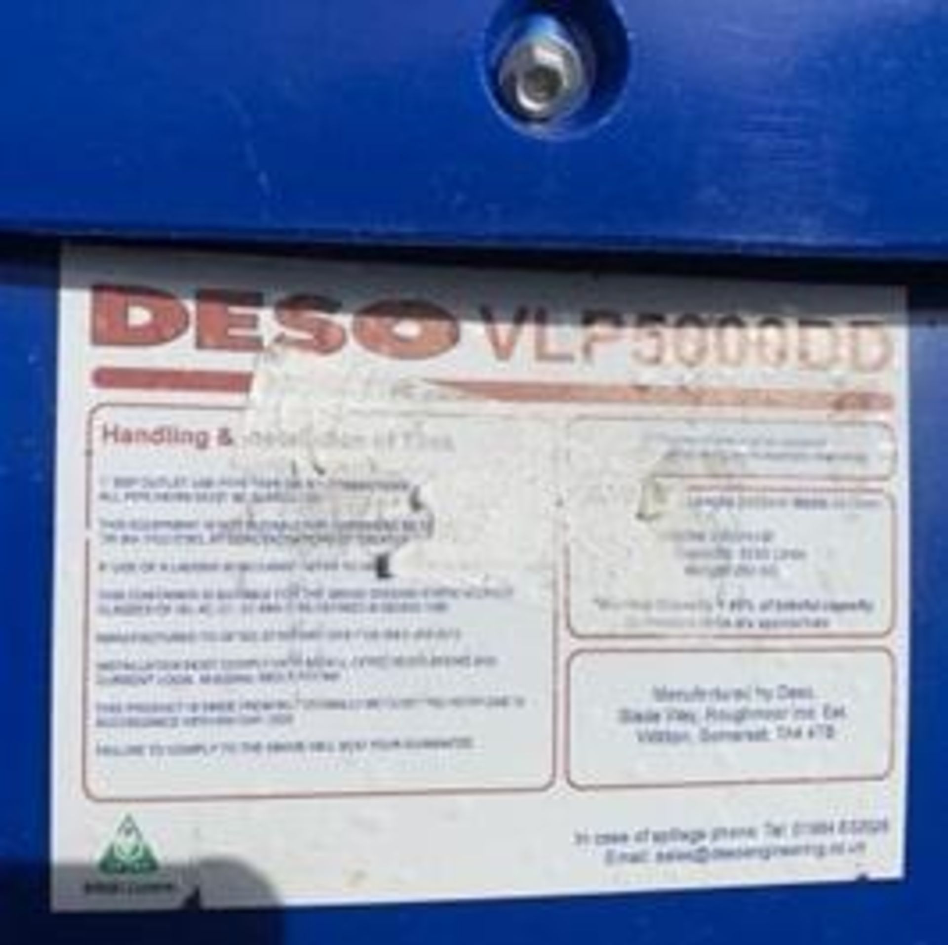 Deso VLP5000DD - 5,000 Litre AdBlue Tank and Pump - (Norfolk) - Image 4 of 4