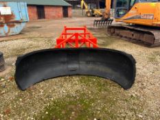 K W Farm Services Grain Pusher, Rubber Pushing Blade, JCB Q-Fit Brackets