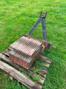 14No. Massey Ferguson 45KG Wafer Weights on Three Point Linkage Carrier