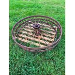 2No. Vintage Metal Hay Rake Wheels