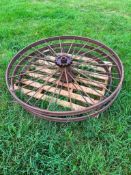 2No. Vintage Metal Hay Rake Wheels