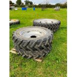 Set of Massey Ferguson Row Crop Wheels and Tyres, Tyres: Rear BKT 320/90 R50, Front: BKT 320/85 R34