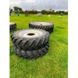 Set of Massey Ferguson Row Crop Wheels and Tyres, Tyres: Rear: 380/90 R50, Front: 380/85 R34