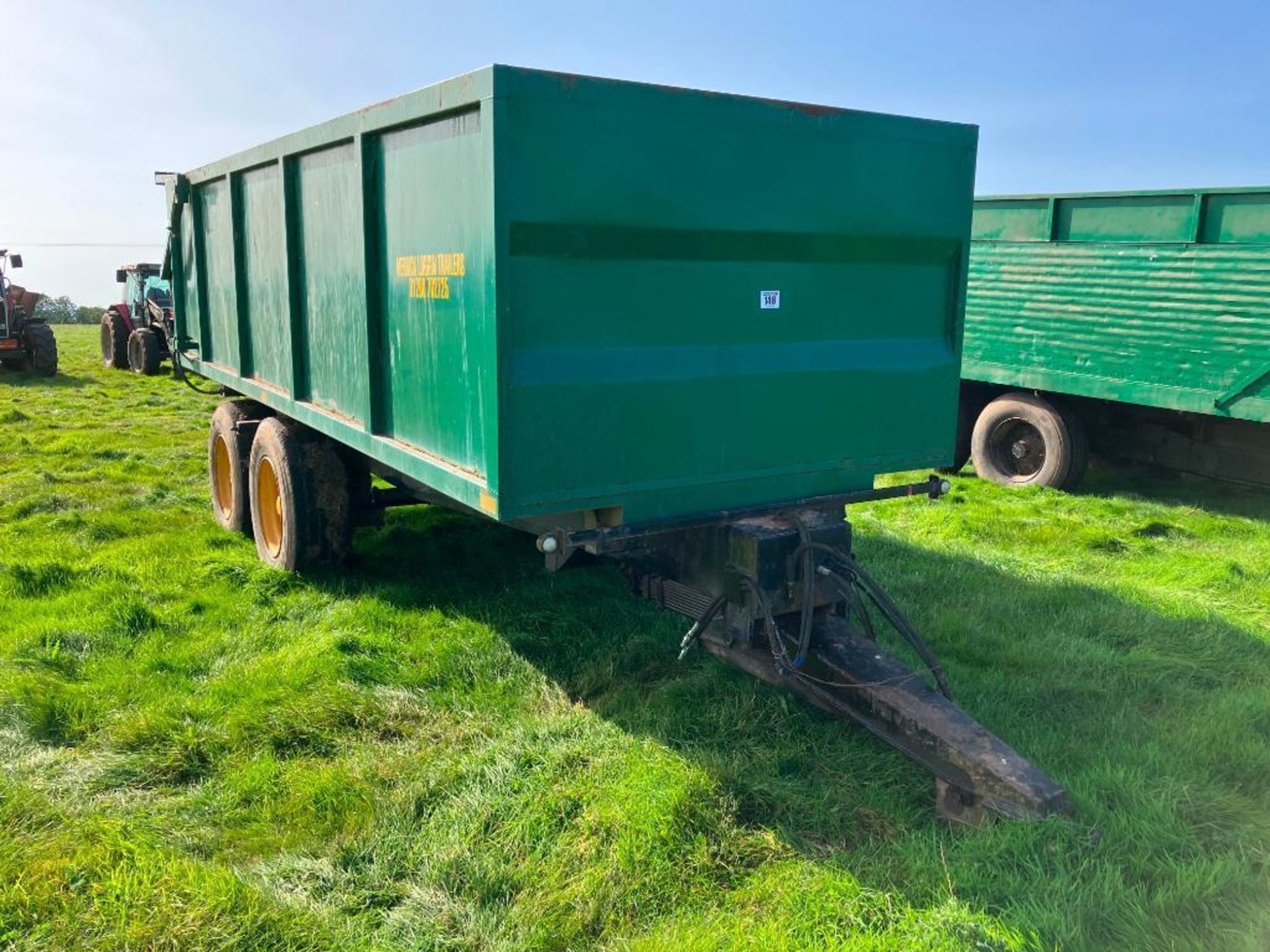 1998 Merrick Loggin 16t twin axle grain trailer with sprung drawbar and hydraulic tailgate on 385/65 - Image 16 of 16