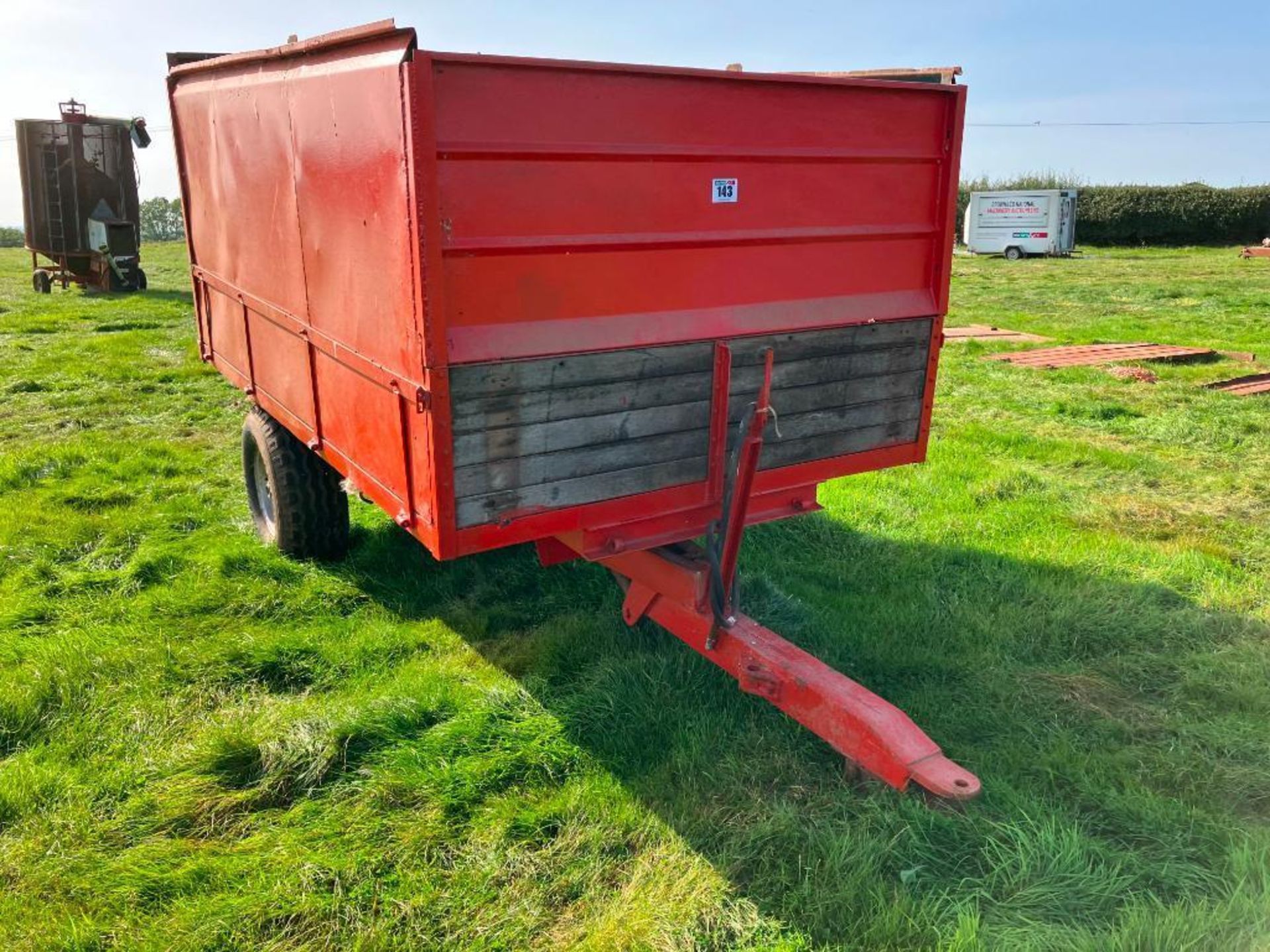 Dropside 6t single axle trailer with grain chute on 12.5/80-15.3 wheels and tyres - Image 16 of 16