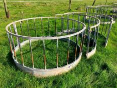 2No galvanised sheep ring feeders