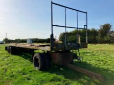 Bale trailer 40ft twin axle with front dolly, front rave and wooden floor on 295/80R22.5 wheels and