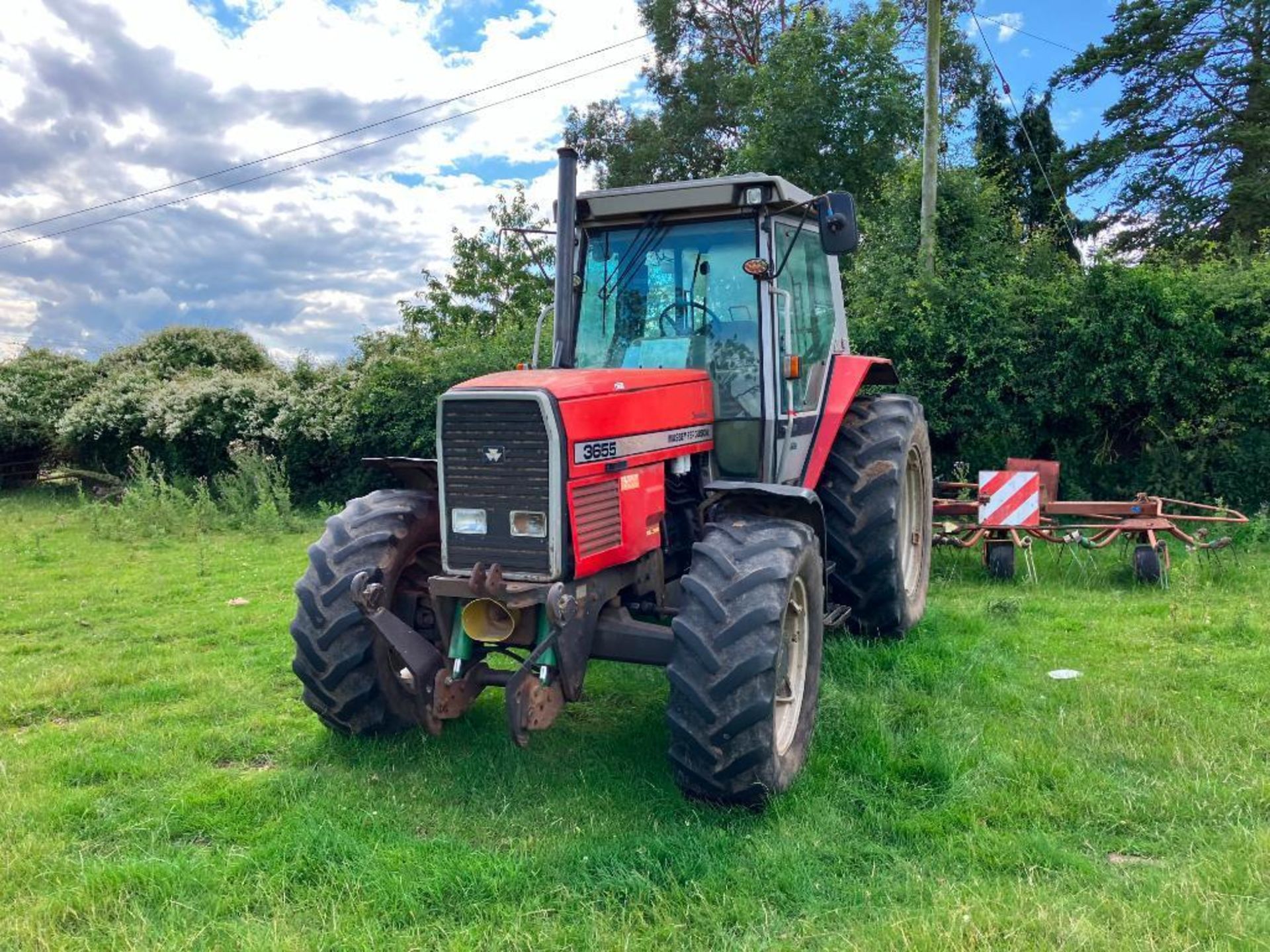1995 Massey Ferguson 3655 Dynashift 4wd Datatronic tractor with 3 manual spools, front linkage and P - Image 15 of 23